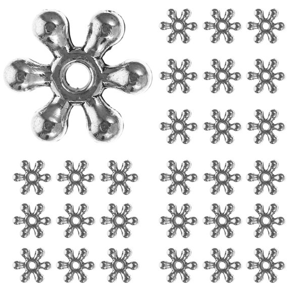 200Pcs Snowflake Shaped Jewelry Charms Spacer Beads Jewelry Making Accessories