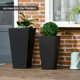 thumbnail image 2 of Outsunny Ensemble de 2 Pots de Fleurs d'Extérieur avec Trous de Drainage, Noir, 2 of 10