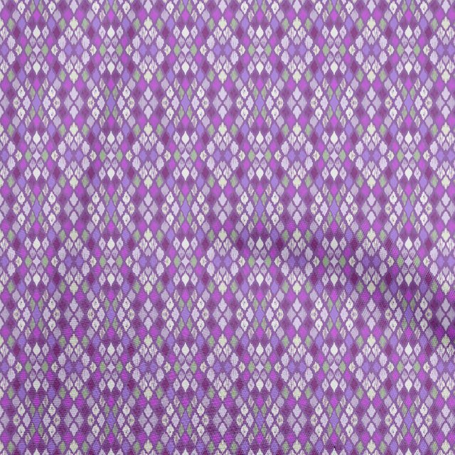 oneOone Rayon Violet Fabric Asian Ikat Craft Projects Decor Fabric Printed by The Yard 56 Inch Wide