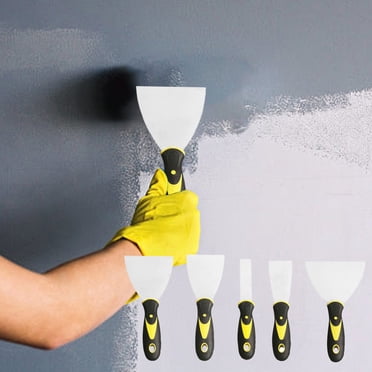 Sentmoon Couteau à Pâte Grattoir en Acier au Carbone Manche Double Couleur pour Nettoyage Industriel à la Maison Cloison Sèche Retrait de Plâtre Outil de Peinture de Plâtre Résistant à la Rouille Lame Grand Grattoir Spatule