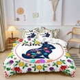 thumbnail image 2 of Duvet Cover Set Easter Cartoon Rabbits and Eggs Microfiber Zipper 3 PC Bedding Set 2 Pillowcases + 1 Duvet Cover Holiday Home Decor, 2 of 7