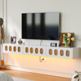 thumbnail image 1 of FloatiCasa 70" Floating TV Stand Wall-Mounted, Fully Assembled, for TVs up to 75", High Gloss Entertainment Center, 1 of 14