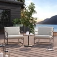 thumbnail image 1 of HOMETRENDS Augusta Steel 3-Piece Outdoor Chat Set with Cushions, Grey, 1 of 12