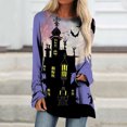 thumbnail image 1 of Costumes d'Halloween pour Femmes 2023 en Liquidation T-Shirt à Col Rond Oversize pour Femmes T T-Shirts à Imprimé d'Halloween T-Shirt à Manches Courtes Blouse Hauts, 1 of 5