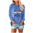 thumbnail image 1 of Womens Round- Neck Christmas Printing Recreational Long Sleeve Tops, 1 of 1