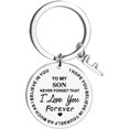 thumbnail image 1 of Heliisoer To My Son Message Keychain Stainless Steel Initial Last Name 26 Letter Family Inspirational Keychain Gift, 1 of 1