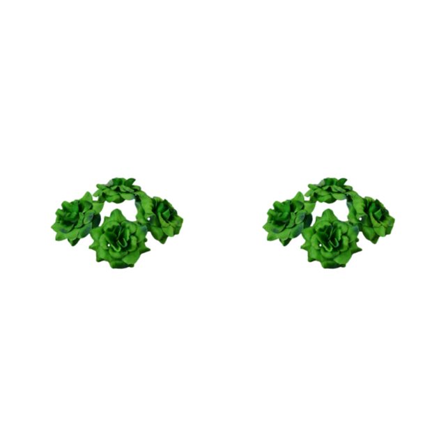 Thinsony 50pcs Fiber Realistic Appearance Fabric For Stunning Bouquets And Decor Wedding Wide Application Birthday Soft Texture Deep Green 4.5cm 2Set