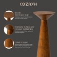 thumbnail image 4 of COZAYH Table Martini Ronde Haute à Piédestal pour Salons Ou Chambres, Noyer, 4 of 11