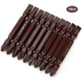 thumbnail image 3 of 10-Pack Magnetic Double-Ended Screwdriver Bits, S2 Steel 6.3mm Shank x 65mm Length, PH2/SL6 Cross/Slotted Tips, High-Durability Hardware Tools for Screw Fixing, Red Finish, Precision Bite Design to, 3 of 6