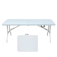 thumbnail image 1 of Newest 6ft Folding Table, Portable Plastic Table for Camping, Picnics, Parties, High Load Bearing Foldable Table White, 1 of 8