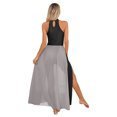 thumbnail image 3 of ranrann Robe de Danse Lyrique pour Femmes Col Halter Ourlet Froncé Robe Maxi Fluide à Blocs de Couleur pour Performance Noir m, 3 of 7