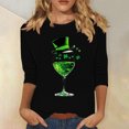 thumbnail image 1 of Meichang Chandails pour Femmes Heureux St Patricks Day Hauts Chanceux T-Shirts Graphiques Manches 3/4 Décontractés Col Rond Chandails Chanceux Irlandais Hauts, 1 of 4