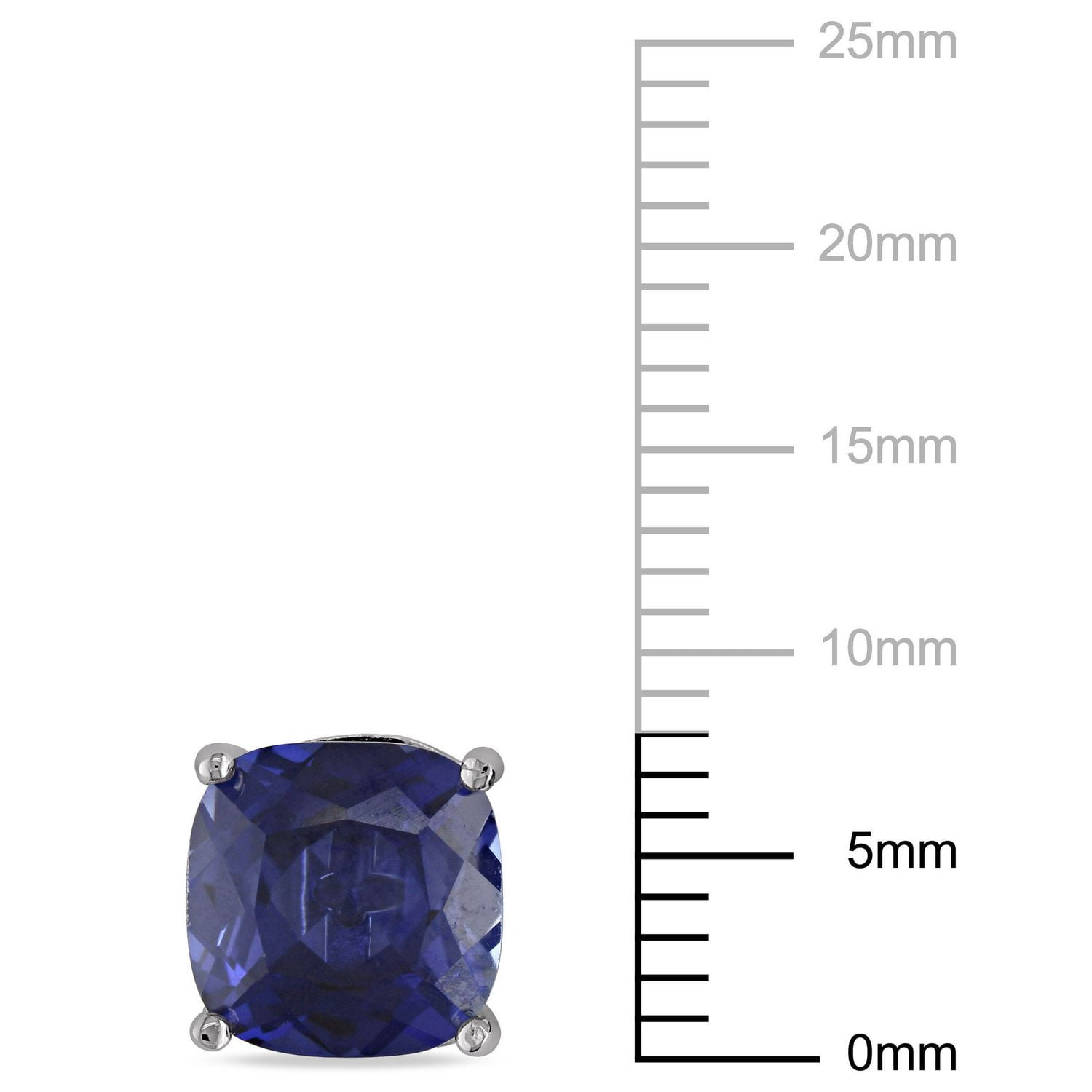 Boucles d'oreille solitaires Tangelo avec saphirs bleus synthétiques de coupe coussin 6 CT PBT en argent sterling
