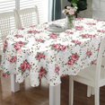 thumbnail image 1 of Oval Tablecloth 60 x 84 Inch, Red Flower Tablecloth for Oval Table, Fabric Wrinkle Free Washable Waterproof Floral Tablecloth Oval Table Cloth for Dining Room Table, 1 of 5