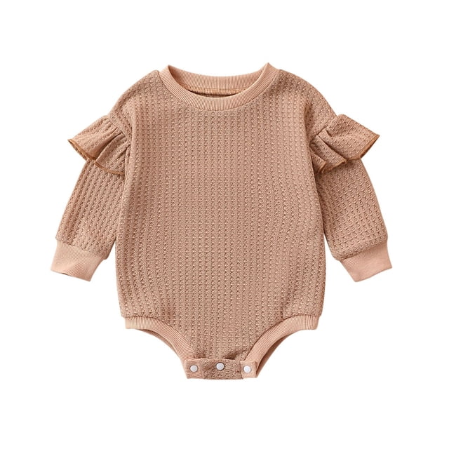 Boy Girl Knit Sweater Bubble Romper Oversized Crewneck Sweatshirt Jumpsuit Cute Fall Outfits Clothes