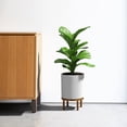 thumbnail image 3 of Veradek Mason Series Raised Demi 12" Plastic-Stone Planter with Stand - 2-Pack White/Brown, 3 of 10