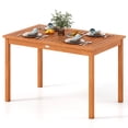 thumbnail image 1 of Costway 48 Inches Outdoor Dining Table for 4-6 People with Slatted Tabletop for Lawn Garden, 1 of 8