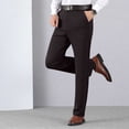thumbnail image 2 of Dagugfen Mens Dress Pants High Waist Button Fitted Breathable Business Casual Work Pants Solid Color, 2 of 9