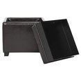 thumbnail image 4 of Safavieh Harrison Single Tray Leather Tray Ottoman in Brown, 4 of 5
