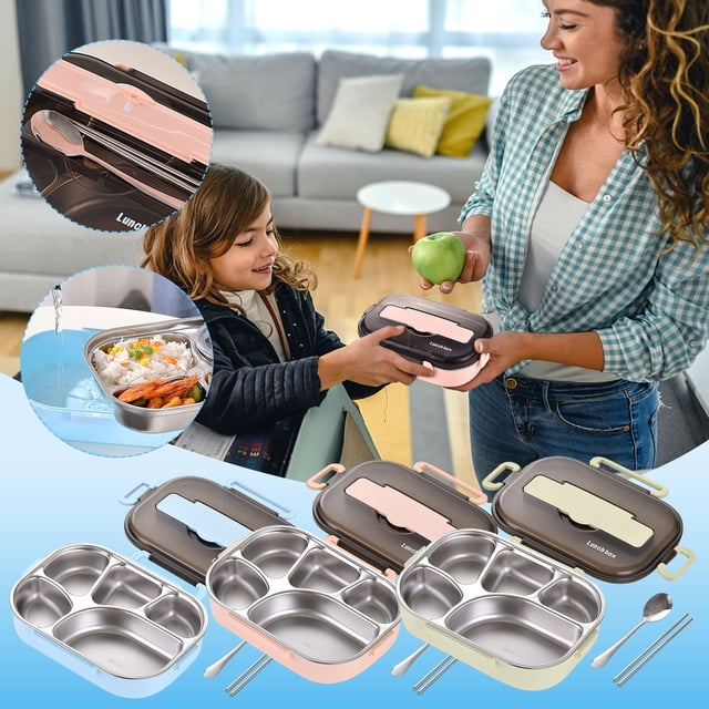 Xihbxyly Lunch Box Bento Box Thermal Insulation Bento 5 Cells Lunch Box Tableware Set Portable Lunch Box Student Lunch Box Suitable for Children, Adult Lunches and Fruit Use