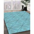 thumbnail image 3 of Ahgly Tapis Rectangulaire Lavable en Machine Intérieur Transitionnel Bleu Lierre, 6 Pieds x 9 Pieds, 3 of 7