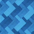 thumbnail image 1 of Ahgly Company Tapis d'Intérieur Lavable à la Machine, Carré, Transitionnel, Bleu, Tapis de Zone, 8 Pieds Carré, 1 of 7