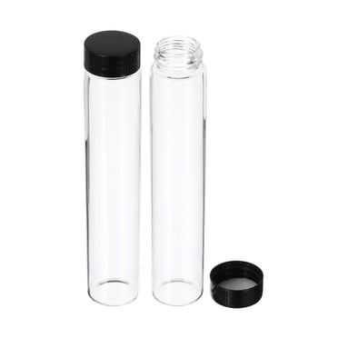 Unique Bargains Bouteille de Rangement en Verre pour Réactif 60 ml, Bouchon Rond en Plastique à Vis, Labo Maison, Transparent, Lot de 12