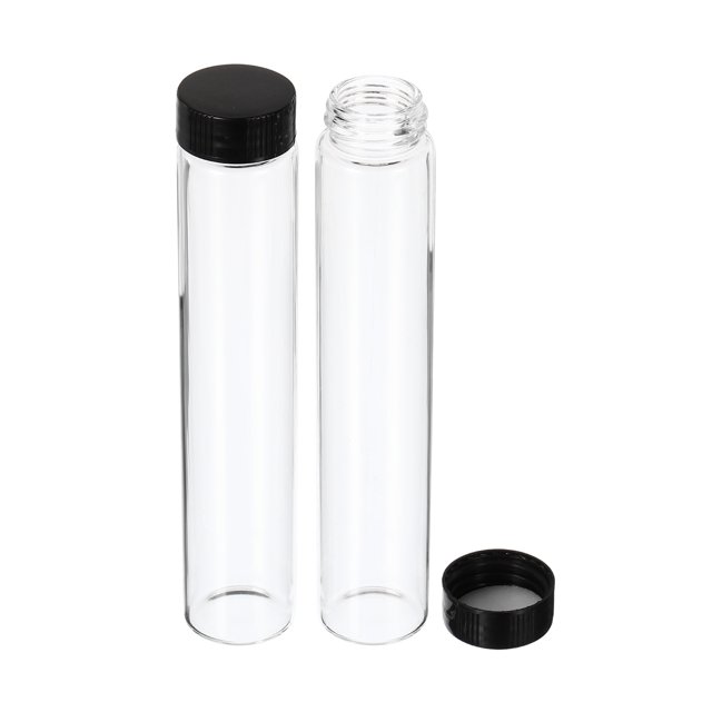 Unique Bargains Bouteille de Rangement en Verre pour Réactif 60 ml, Bouchon Rond en Plastique à Vis, Labo Maison, Transparent, Lot de 12