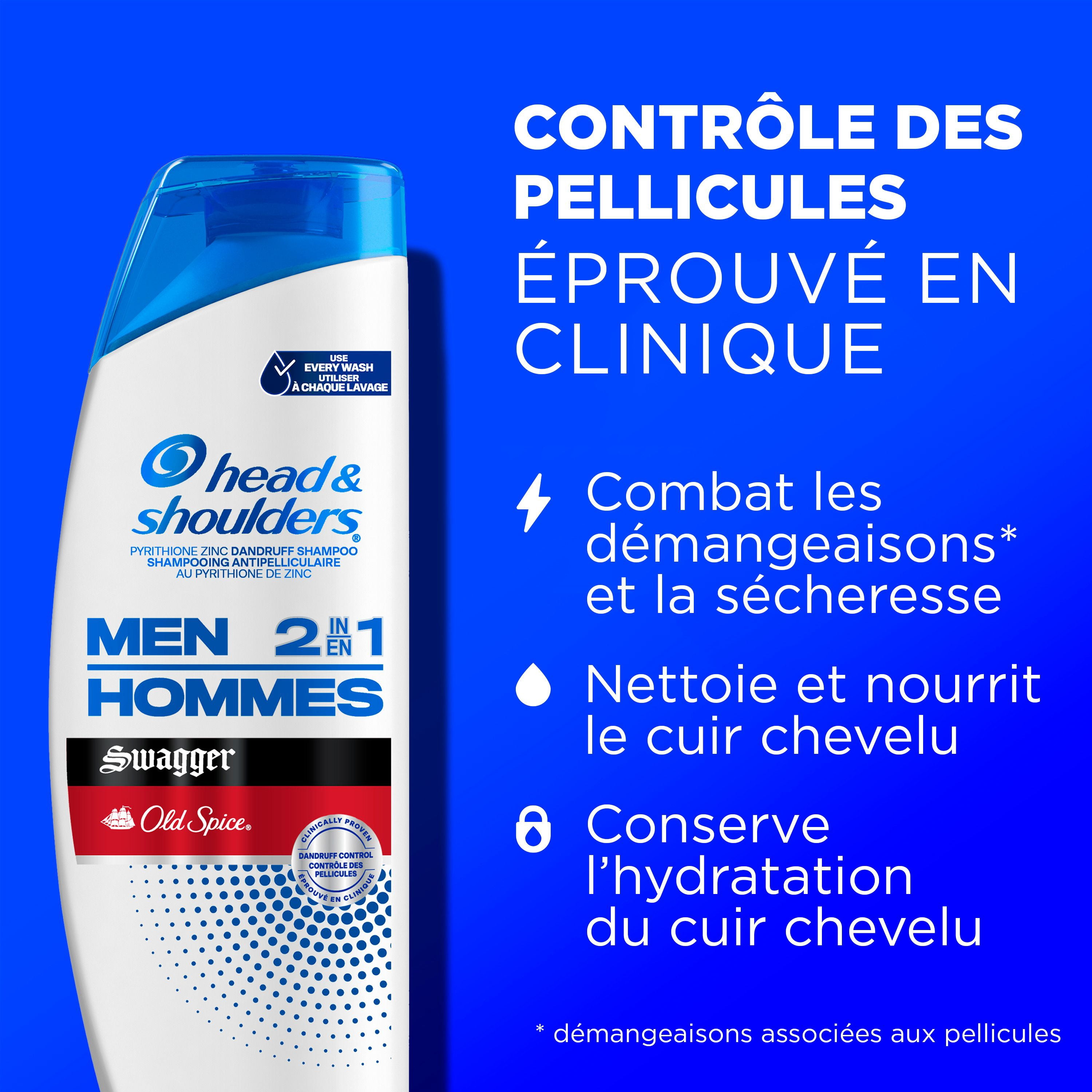 Head and Shoulders Mens 2 1 Dandruff Shampoo Conditioner, Anti-Dandruff Treatment, Old Spice Swagger for Daily Use, Paraben Free, 835ML
