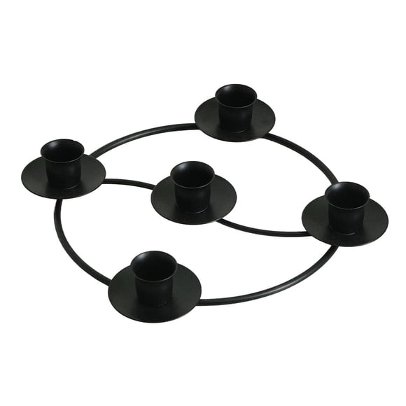 Couronne de l'Avent Porte-Bougie Rond pour 5 Bougies Anneau en Métal Doré Support de Bougie Décoratif et pour la Maison, Convient au Salon et à l'Entrée de la Pièce Envoi