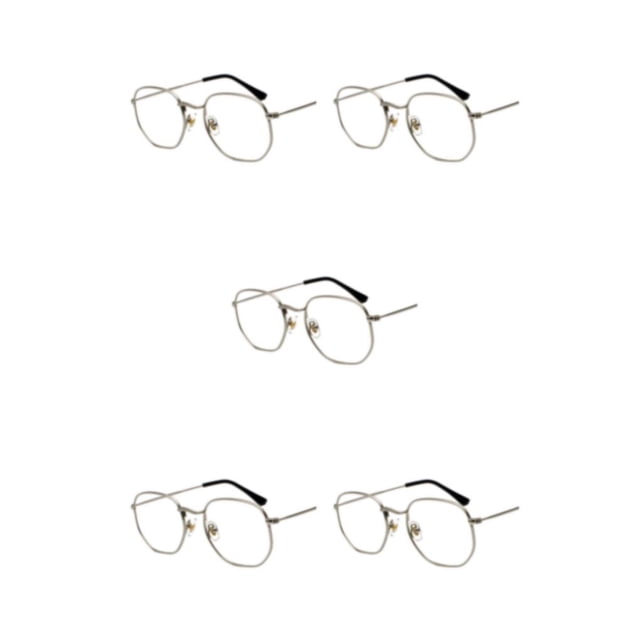 Redempat Fashionable Polarized Lens Small Frame Sun Glasses For Trendy Style silver anti-blue 5Set