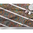 thumbnail image 3 of Soimoi Silk Fabric Stripe & Mandala Kaleidoscope Printed Craft Fabric by The Yard 42 Inch Wide, 3 of 3