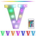 thumbnail image 2 of Colorful Light Up Letters Led Letter Lights with Remote 18 Colors Letters with Lights for Wedding Birthday Party Lamp Christmas Home Bar Decoration - Diamond Design Battery Powered, 2 of 8