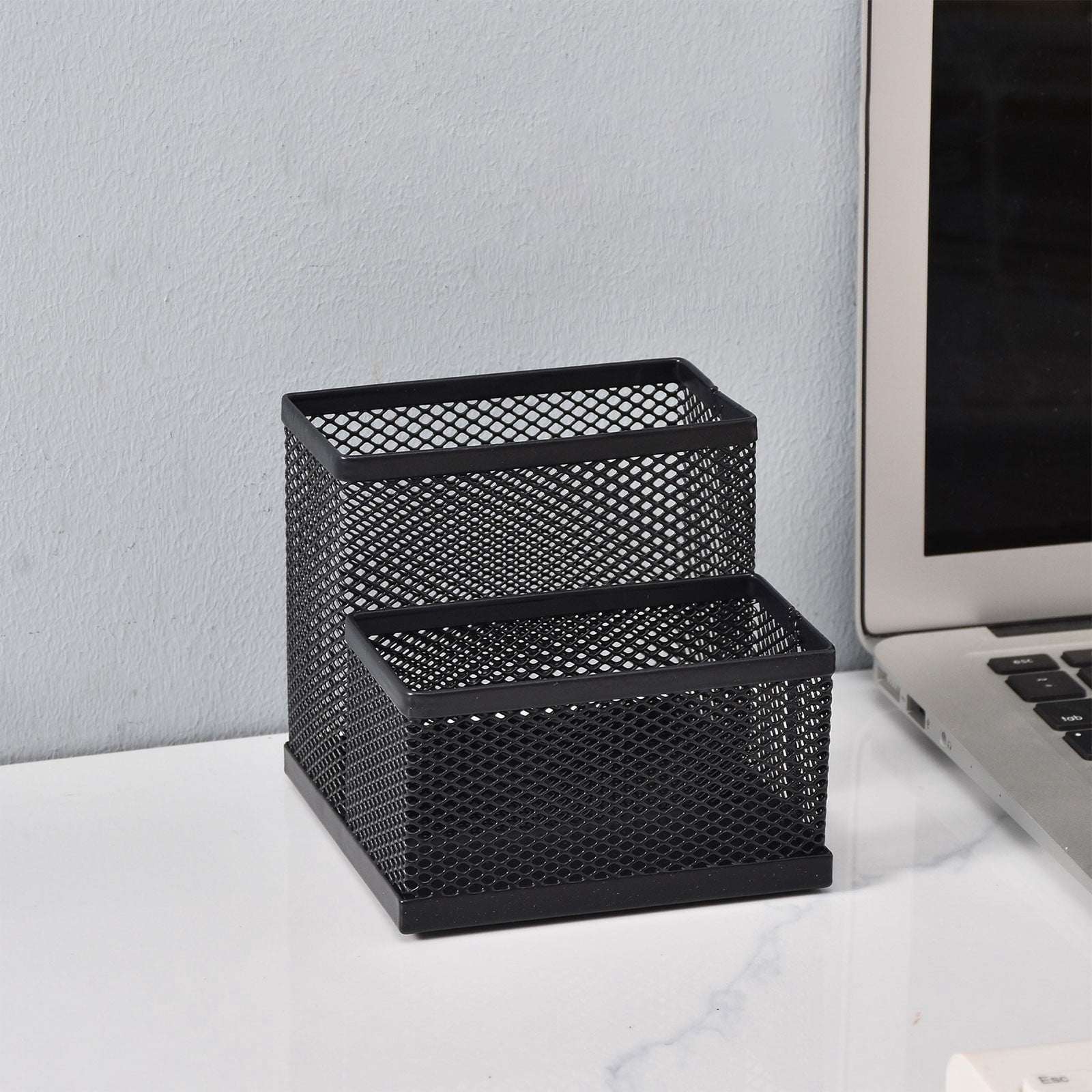 Usloyux Desk Organizers And Pen Holders, Metal Letter Tray Style Desk Organizer With Compartments, Office Desk Organizer For Home Study Office Supplies, Desktop Storage For Pens Stationery Display