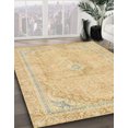 thumbnail image 2 of Ahgly Company Tapis d'Intérieur Carrés Abstraits Jaune Moutarde, Tapis de Zone Abstraits, 7 Pieds Carré, 2 of 6