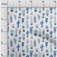 thumbnail image 2 of oneOone Velvet Medium Blue Fabric Cactus Fabric For Sewing Printed Craft Fabric By The Yard 58 Inch Wide, 2 of 5