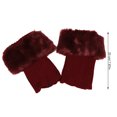 thumbnail image 4 of letairis Jambières en Crochet Tricot pour Chaussettes Tongs Couvre-Bottes Court Rétro Orthèse Protection Poignets Hauts Bas pour Femmes Bordeaux, 4 of 8