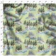 thumbnail image 4 of Soimoi Yellow Crepe Silk Fabric Animals & Pine Tree Fabric Prints By Yard 42 Inch Wide, 4 of 5