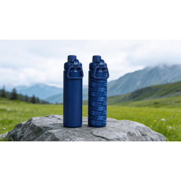 Mainstays 2PK 24 oz Stainless Steel Chug Water Bottle Blue, Back to School Supplies