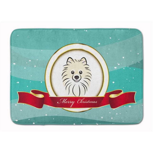 Carolines Treasures BB1517RUG Pomeranian Merry Christmas Machine Washable Memory Foam Mat