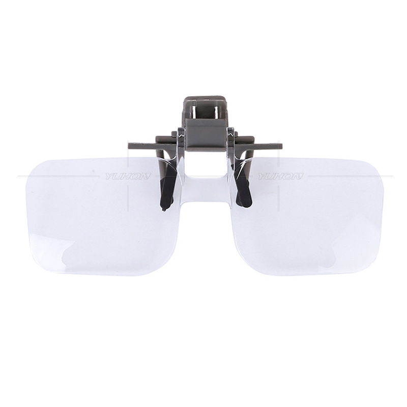 Jinsinto Clip On Magnifiers for Eyeglasses, 2X Flip Up/Down Reading Glasses Reader for Seniors Elderly Women Men for Reading