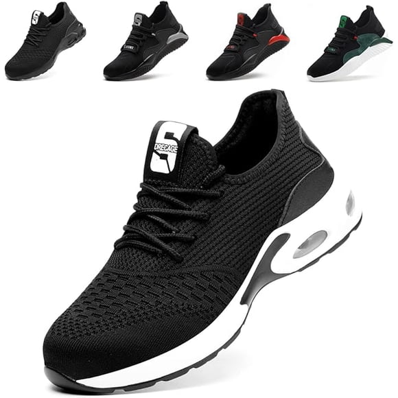 Safety Shoes Men Women Steel Toe Sneakers Lightweight Breathable Safety Shoes Non-Slip Shock Absorption