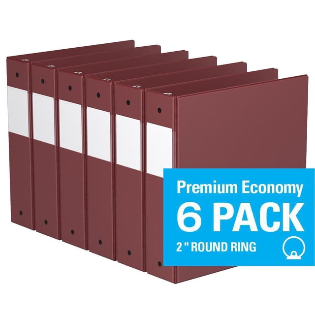Davis Group, Premium Economy, Round Ring, Binder, 6 Pack, 2"