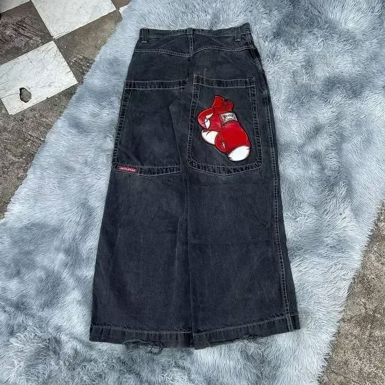 JNCO Jeans New Harajuku Hip Hop Retro Skull Graphic Embroidered