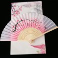thumbnail image 4 of YAOMOBB Retro Luxury Fan Bamboo Vintage Folding Hand Fan Portable Chinese Style Dance Fan Elegant Flower Pattern Tassel Artificial Silk Handheld Fan, 4 of 7