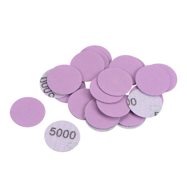 Unique Bargains 25 Pack 1-Inch Purple Sanding Discs 5000 Grits Hook & Loop Professional Aluminum Oxide Sandpaper Mini Size