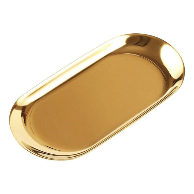 Miangastore Professional 201 Stainless Steel Dental Medical Flat Snack Towel Instrument Tray Size L (Golden)