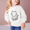 thumbnail image 4 of RXIRUCGD Chandails pour Tout-Petits et Filles en Molleton Chandail de Base Tunique à Capuche Imprimée Chat Col Rond Manches Longues Chandails Chandail Hauts Vêtements d'Automne Hiver, Filles Blanc-A Chandail Taille 9-10 Ans, 4 of 5