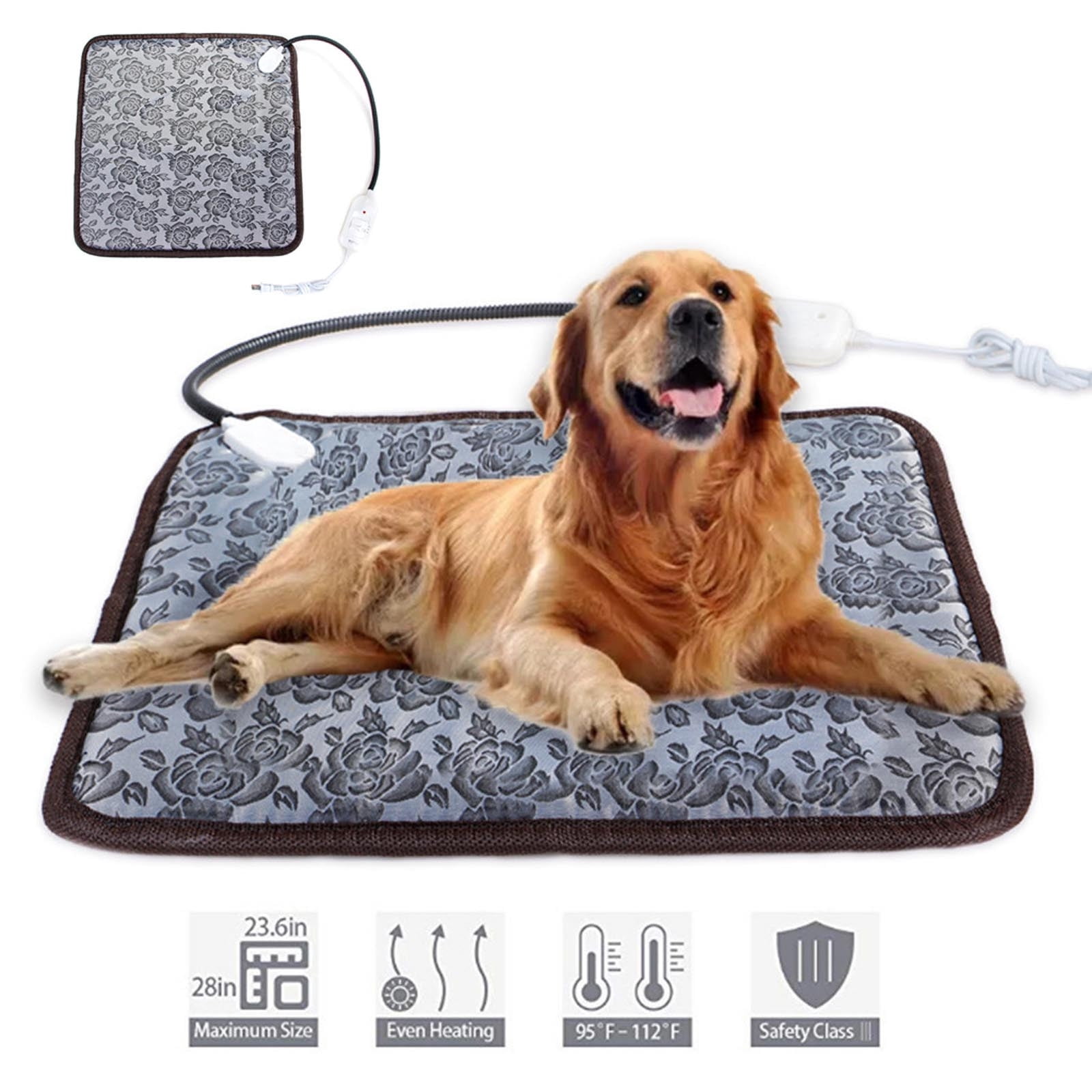 Pet Heating Pad for Dogs Cat,Adjustable Temperature Dog Cat Heated Mat,Indoor Waterproof Electric Heated Pad Mat for Cats with Chew Resistant Cord,Electric Pads for Dogs Cats Pet Bed Warmer
