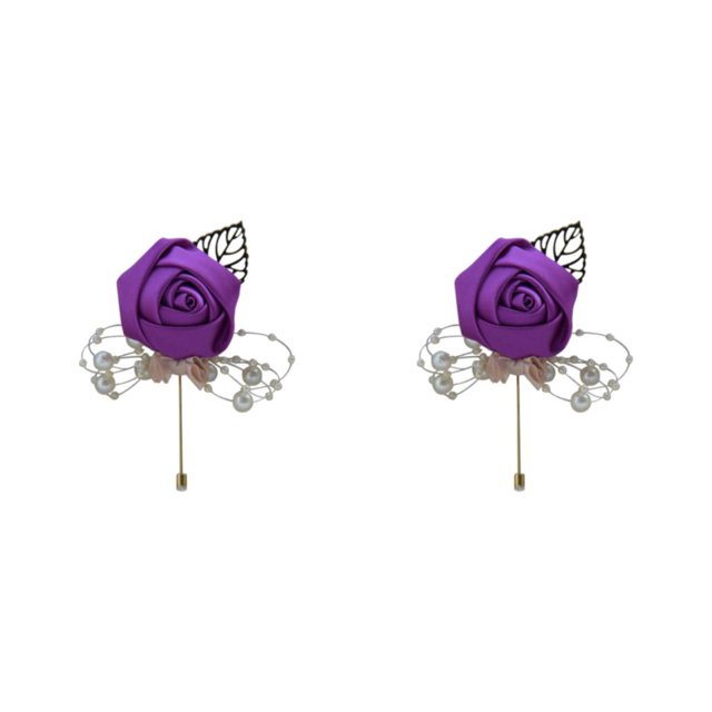 relayinert Broche Moderne Minimaliste Unique et à la Mode Pièce de Déclaration Épingles de Luxe pour Mariages Rouge Violet 2Set